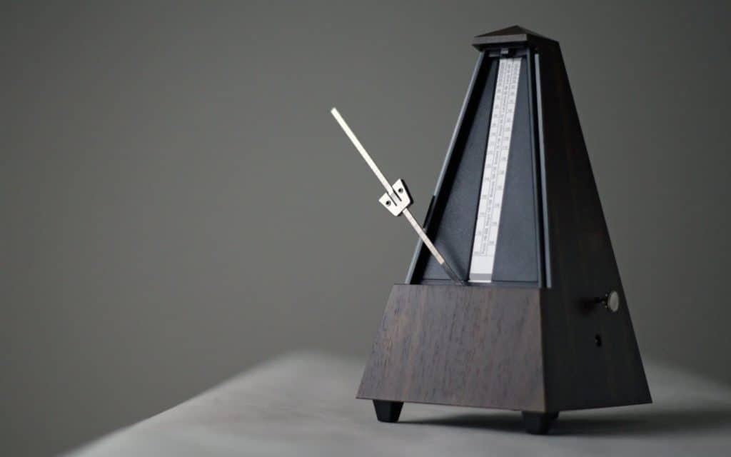 Metronome for playing drums without a drum set